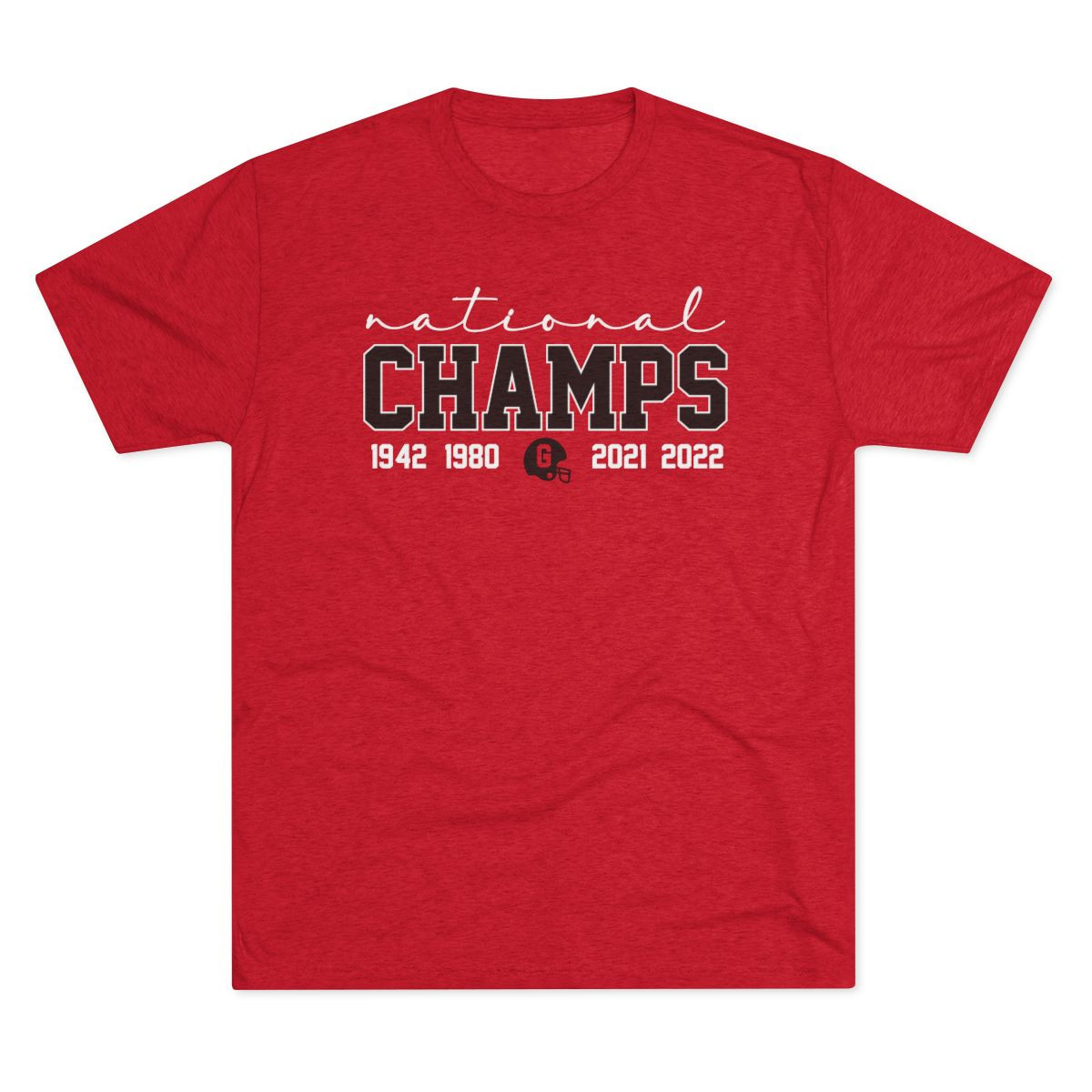 National Champs Tri-Blend Premium T-Shirt | Black White Print | Unisex Tri-Blend Crew Tee