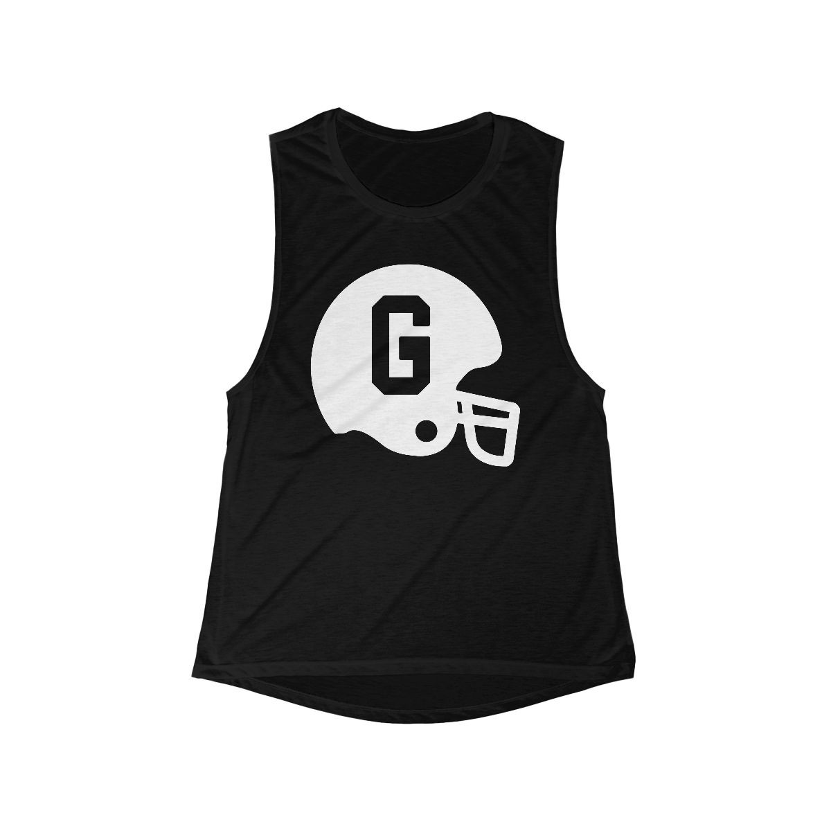Retro G Helmet Women's Muscle Tank | White Print | Bulldogs Tank | Women's Flowy Scoop Muscle Tank