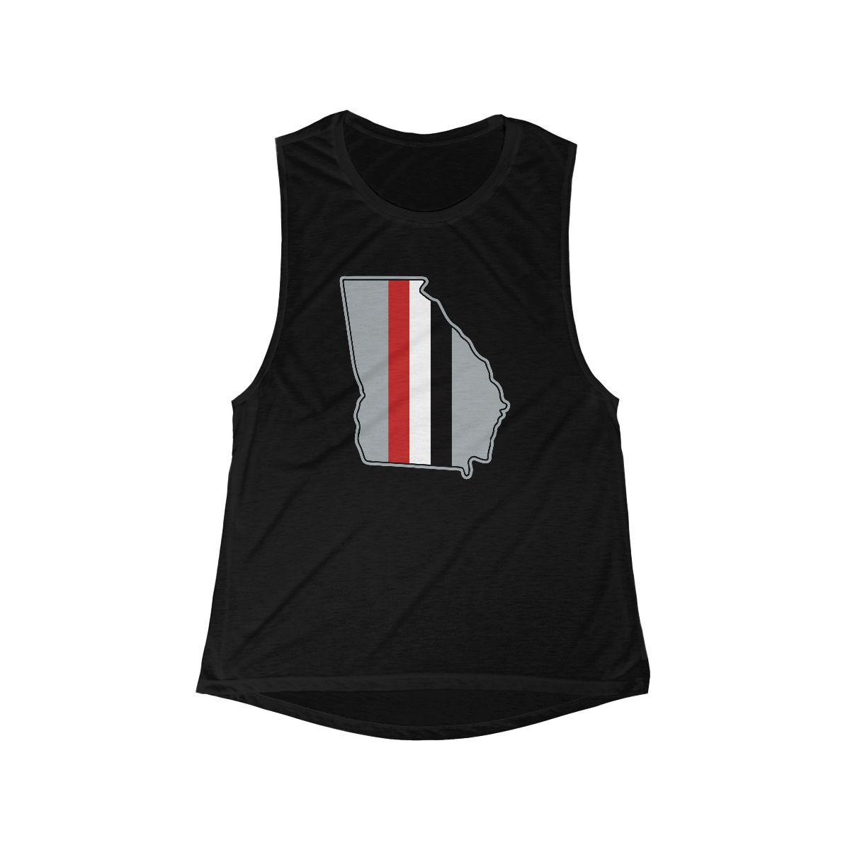 Georgia Stripes Women's Muscle Tank | Gray Red White Print | Women's Flowy Scoop Muscle Tank