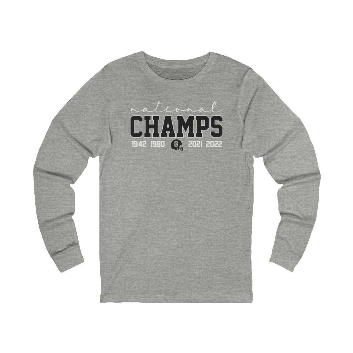 National Champs Long Sleeve T-Shirt | Black White Print | Unisex Long Sleeve Tee