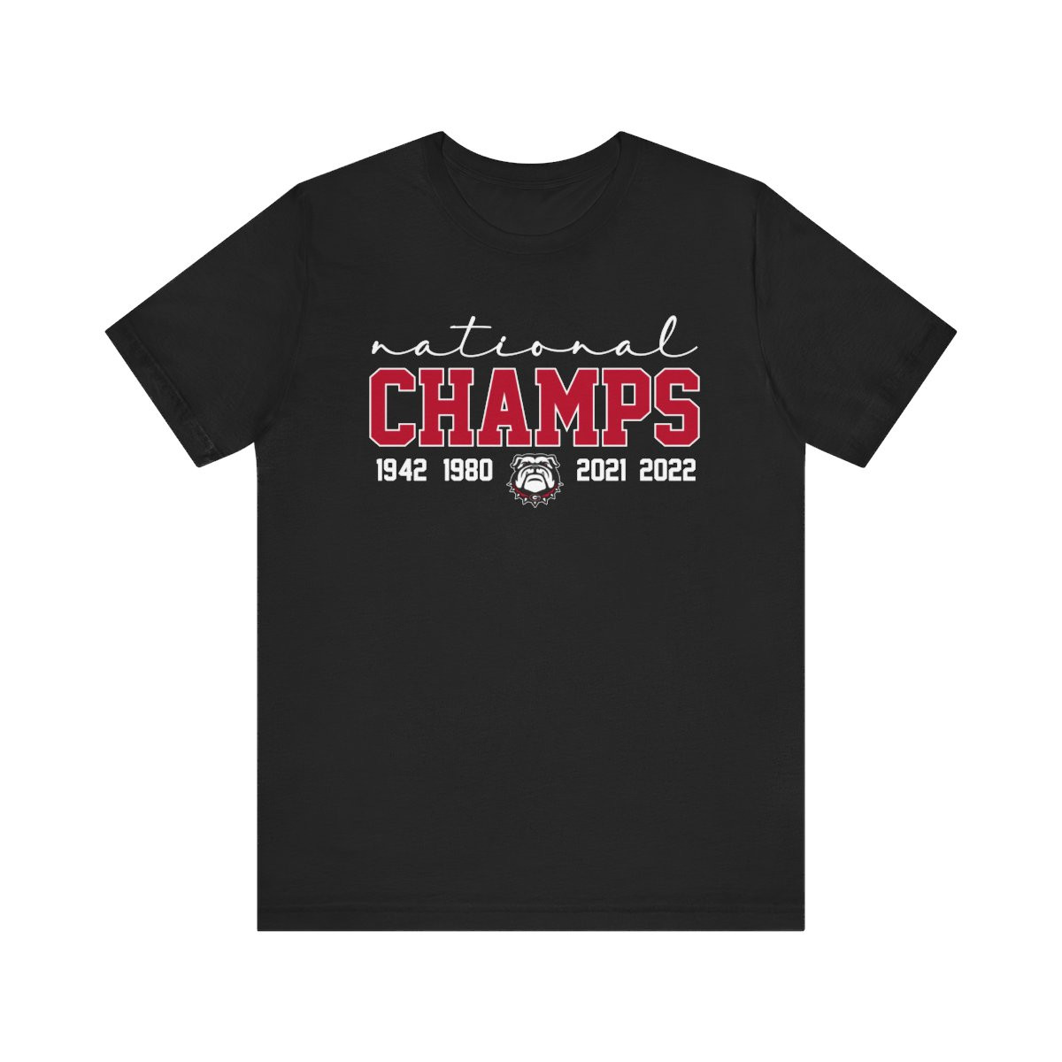 National Champs T-Shirt | Red White Print | Unisex Short Sleeve Tee