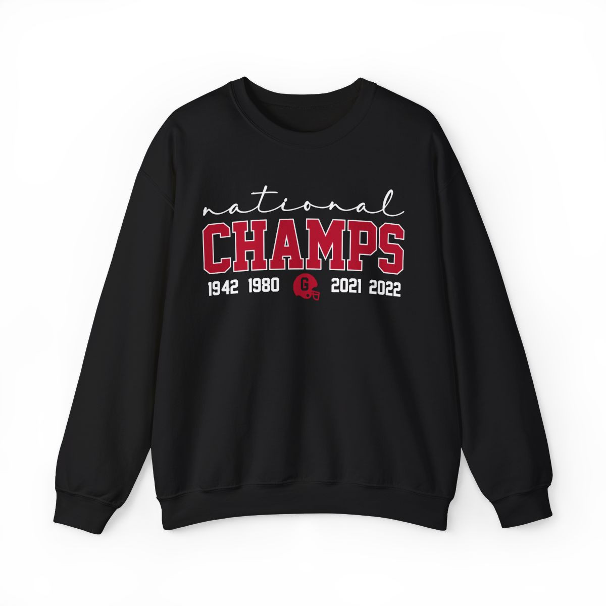 National Champs Sweatshirt | Red White Print | Unisex Crewneck Sweatshirt