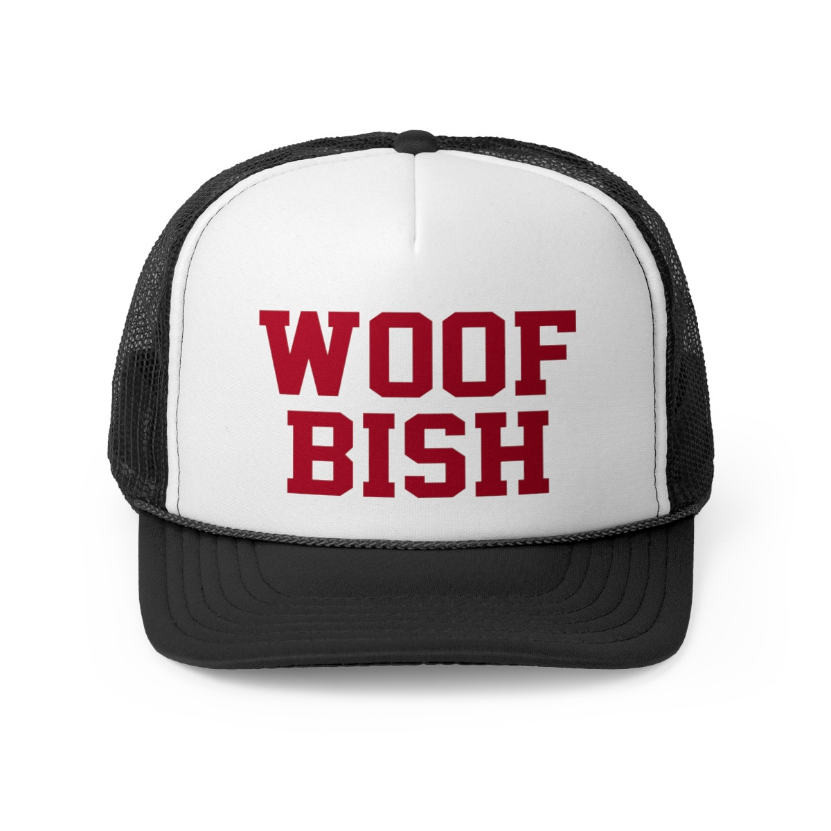 Woof Bish Trucker Hat | Red Print | Trucker Caps