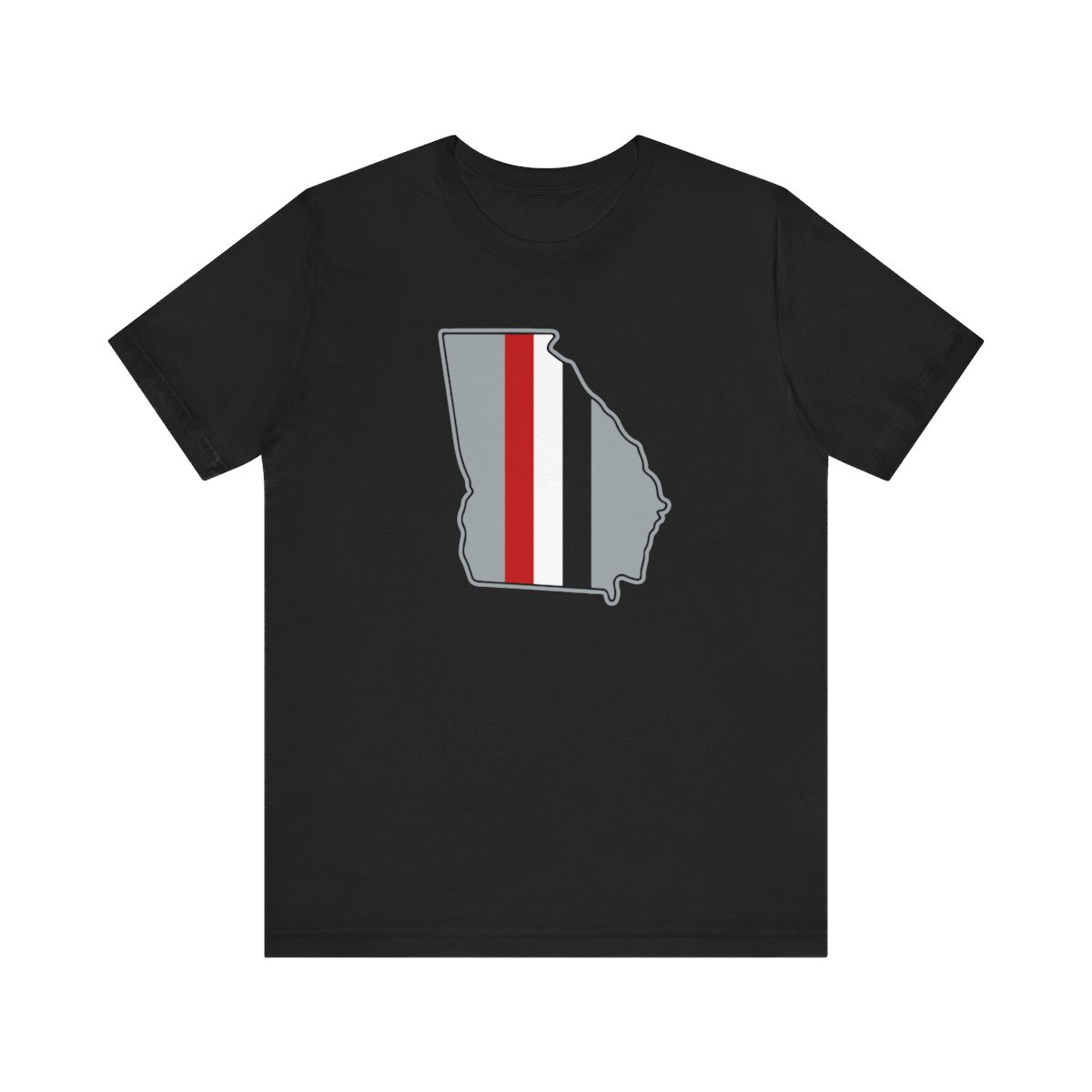 Georgia Stripes T-Shirt | Silver Red White Black Print | Unisex Short Sleeve Tee