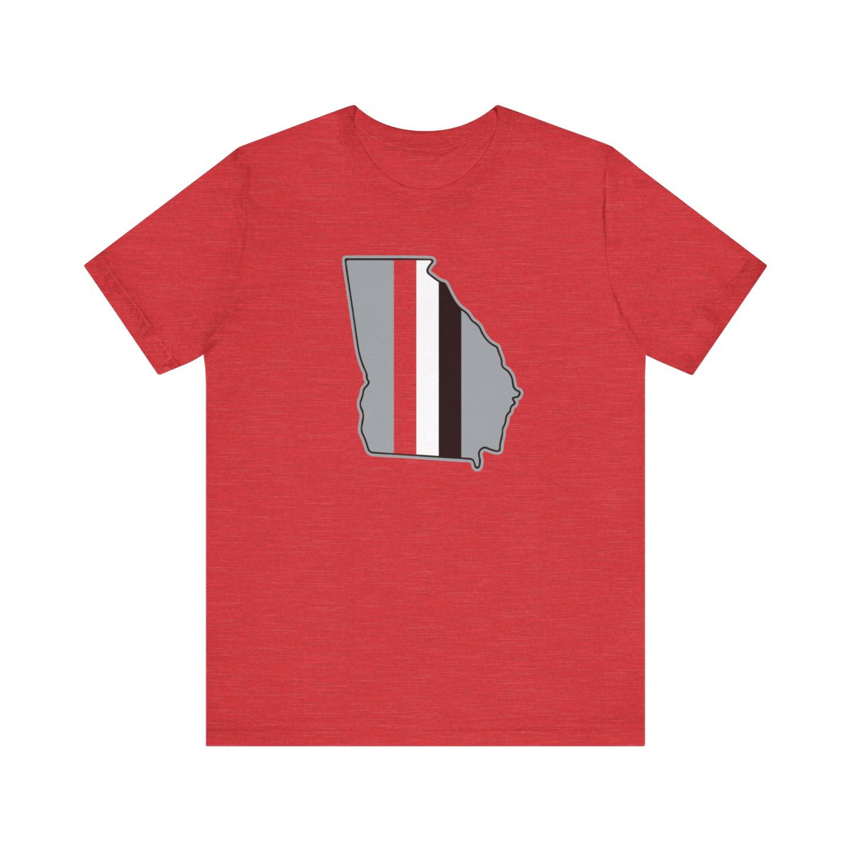 Georgia Stripes T-Shirt | Silver Red White Black Print | Unisex Short Sleeve Tee