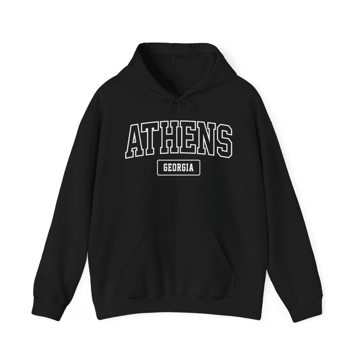 Athens Georgia Hoodie | White Print | Unisex Heavy Blend Hooded Sweatshirt