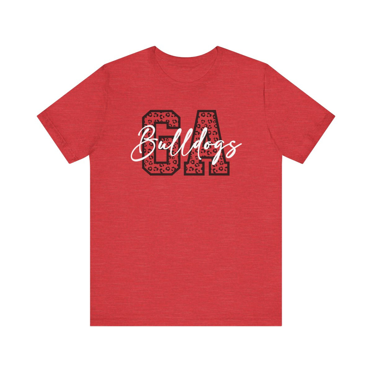GA Bulldogs Leopard Print T-Shirt | Black White Print | Unisex Short Sleeve Tee