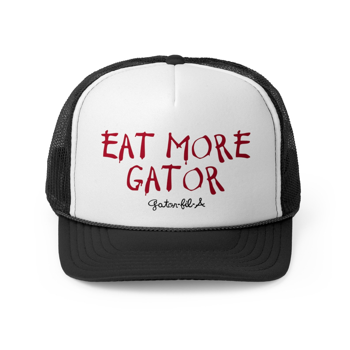 Eat More Gator Trucker Hat | Beat Florida | Red Black Print | Trucker Caps