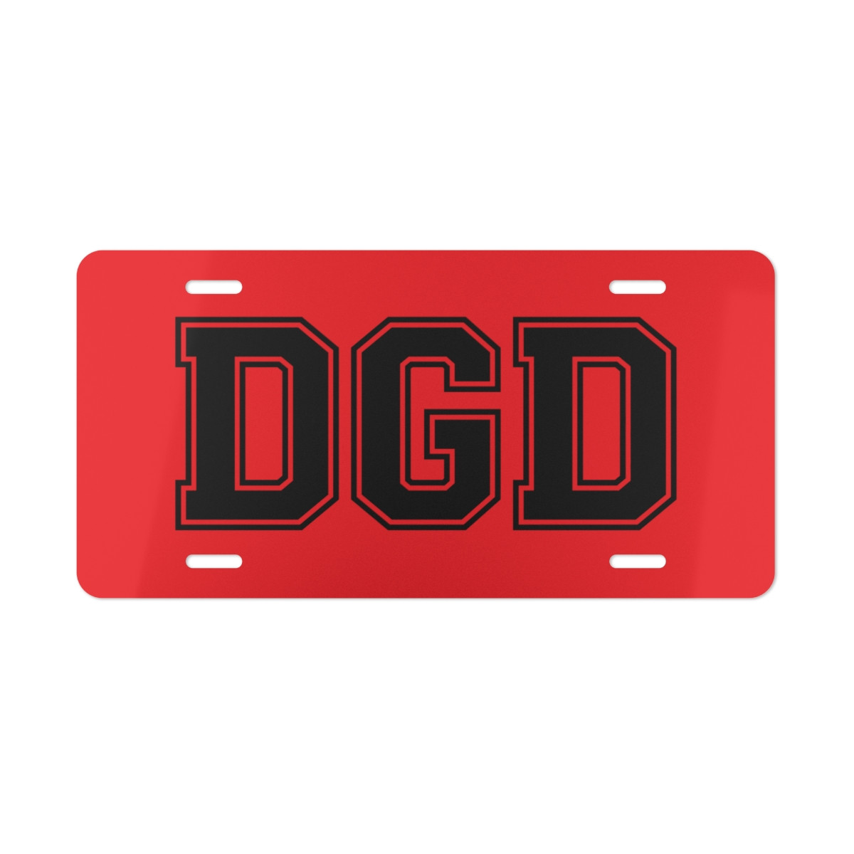 DGD Damn Good Dawg License Plate | Black Print, Red Background | Vanity Plate