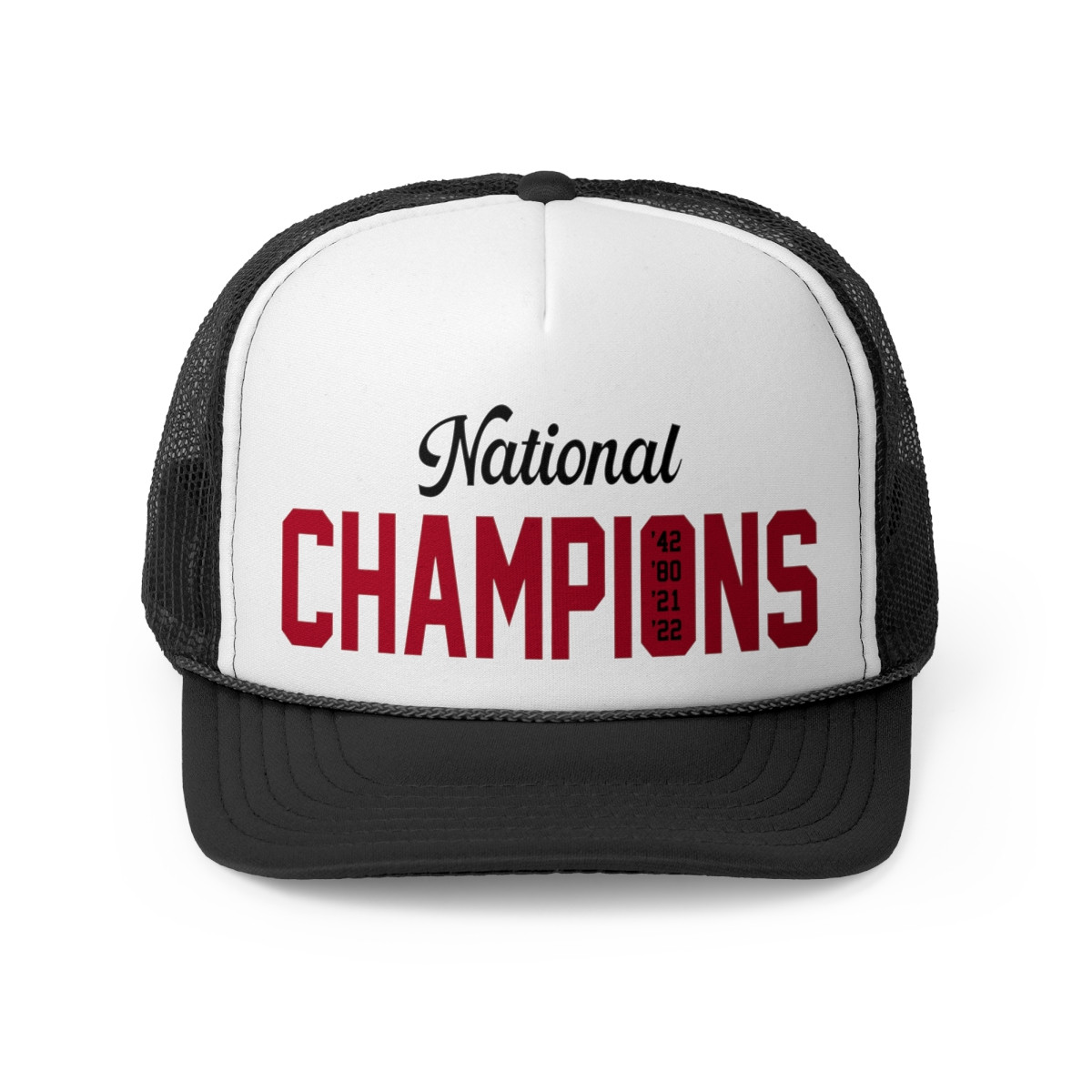 National Champions Trucker Hat | Red Black Print | Trucker Caps
