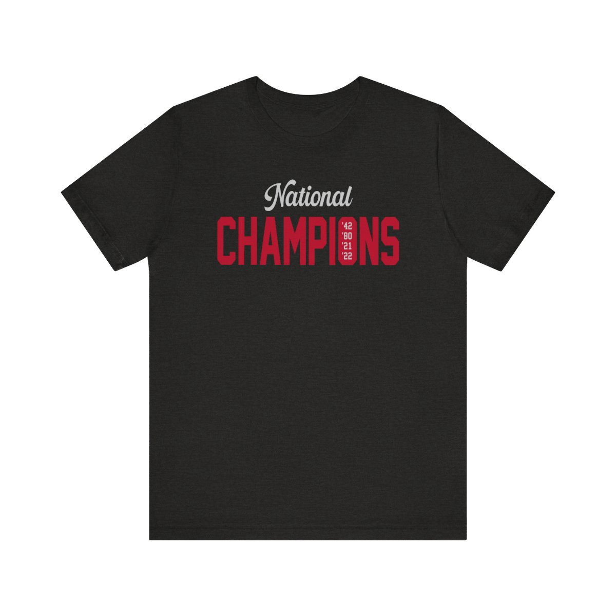 National Champions T-Shirt | Red White Print | Unisex Short Sleeve Tee