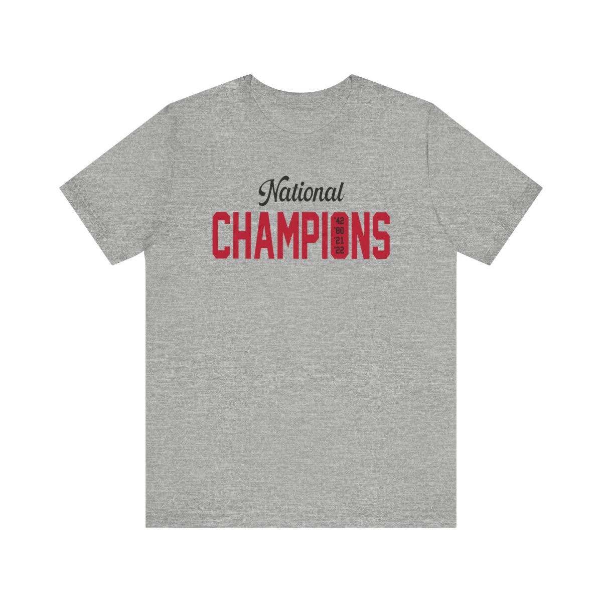 National Champions T-Shirt | Red Black Print | Unisex Short Sleeve Tee