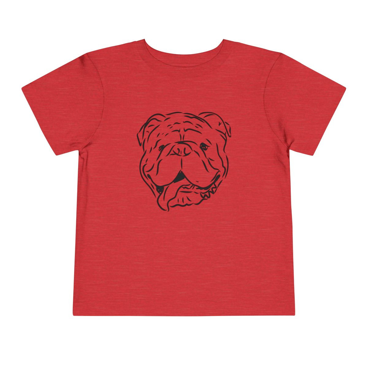 TODDLER Bulldog Face Head T-Shirt | Black Print | Toddler Short Sleeve Tee