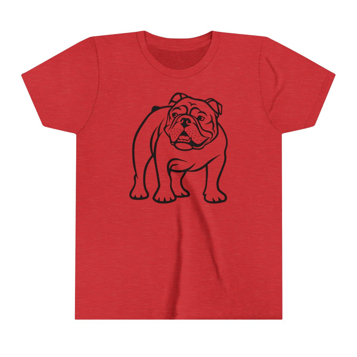 YOUTH Bulldog Standing Line Art T-Shirt | Black Print | Youth Short Sleeve Tee
