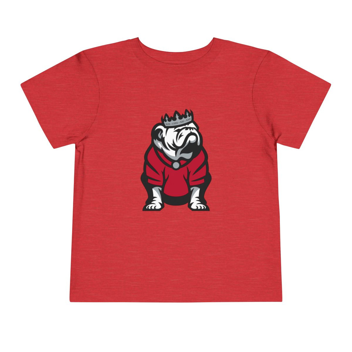 TODDLER King Bulldog T-Shirt | Red Black White Gray Print | Toddler Short Sleeve Tee