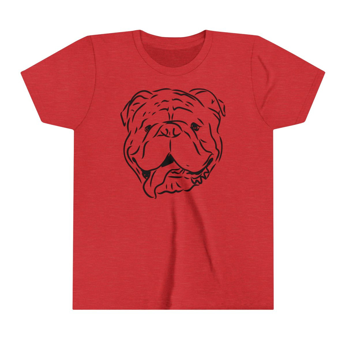 YOUTH Bulldog Face Head T-Shirt | Black Print | Youth Short Sleeve Tee