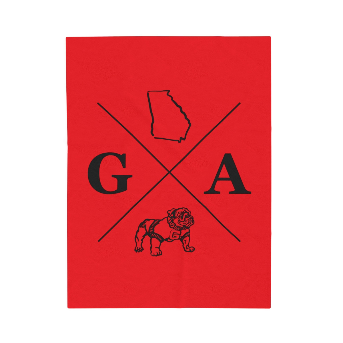 GA Retro Dog Velveteen Plush Blanket | Black Print | Velveteen Plush Blanket