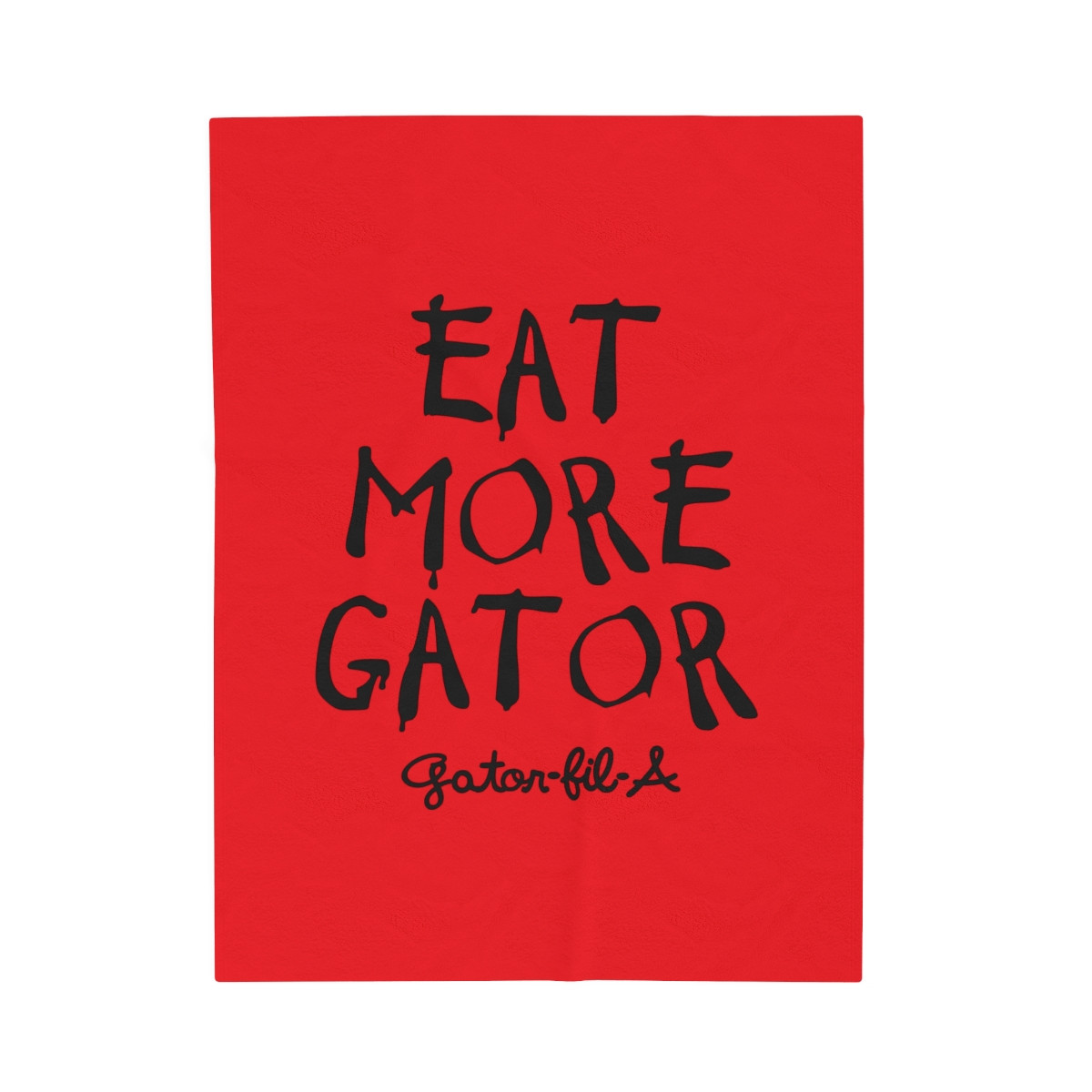 Eat More Gator Velveteen Plush Blanket | Black Print | Velveteen Plush Blanket