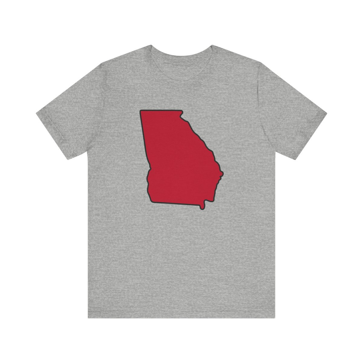 Georgia Outline T-Shirt | Red Black Print | Unisex Short Sleeve Tee