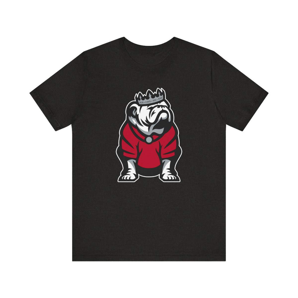 King Bulldog T-Shirt | Red Black White Gray Print | Unisex Short Sleeve Tee