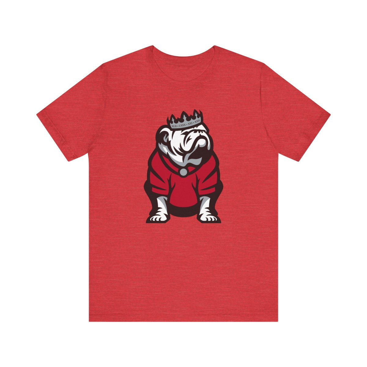 King Bulldog T-Shirt | Red Black White Gray Print | Unisex Short Sleeve Tee