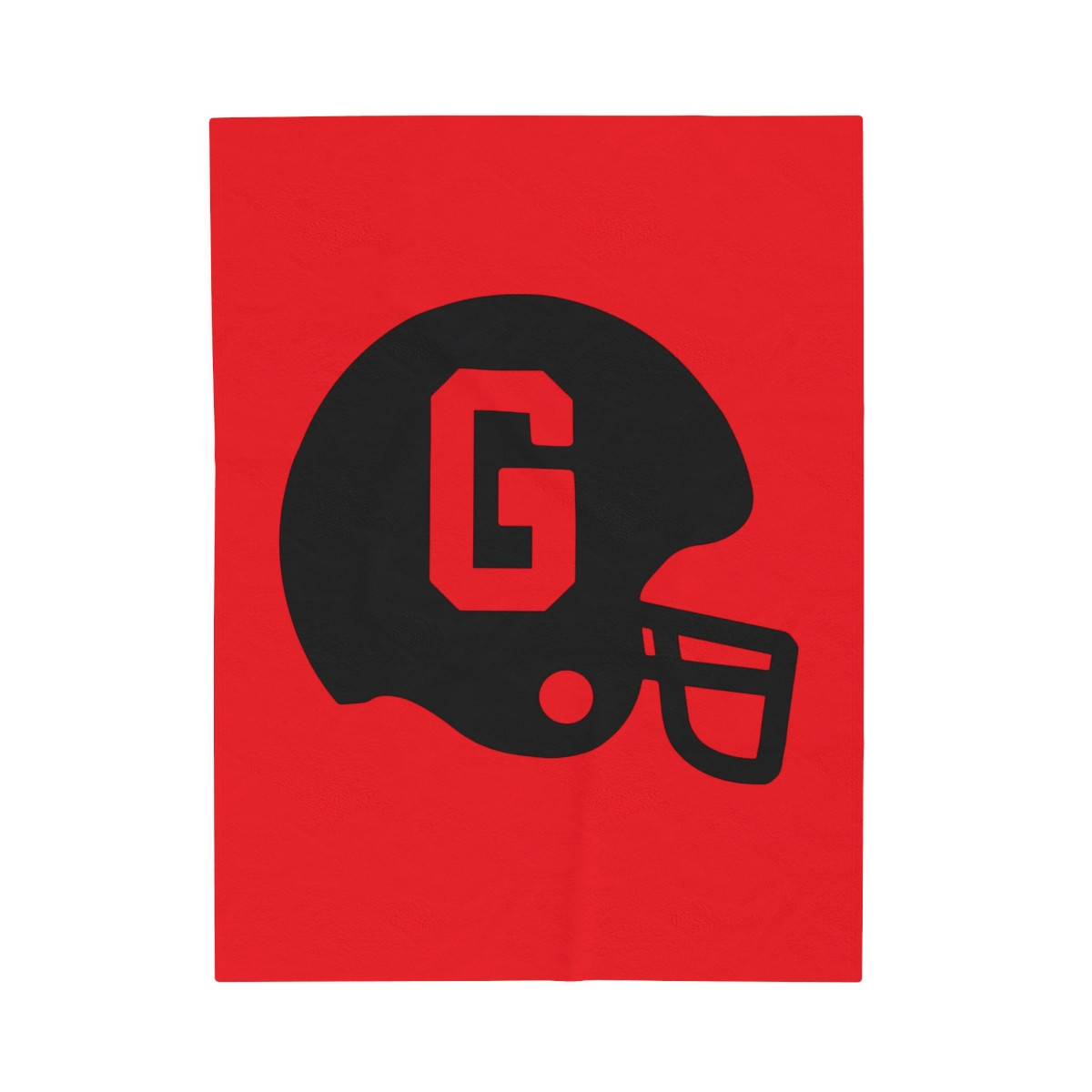 Retro G Helmet Velveteen Plush Blanket | Black Print | Velveteen Plush Blanket
