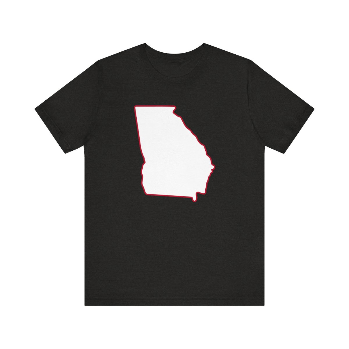 Georgia Outline T-Shirt | White Red Print | Unisex Short Sleeve Tee