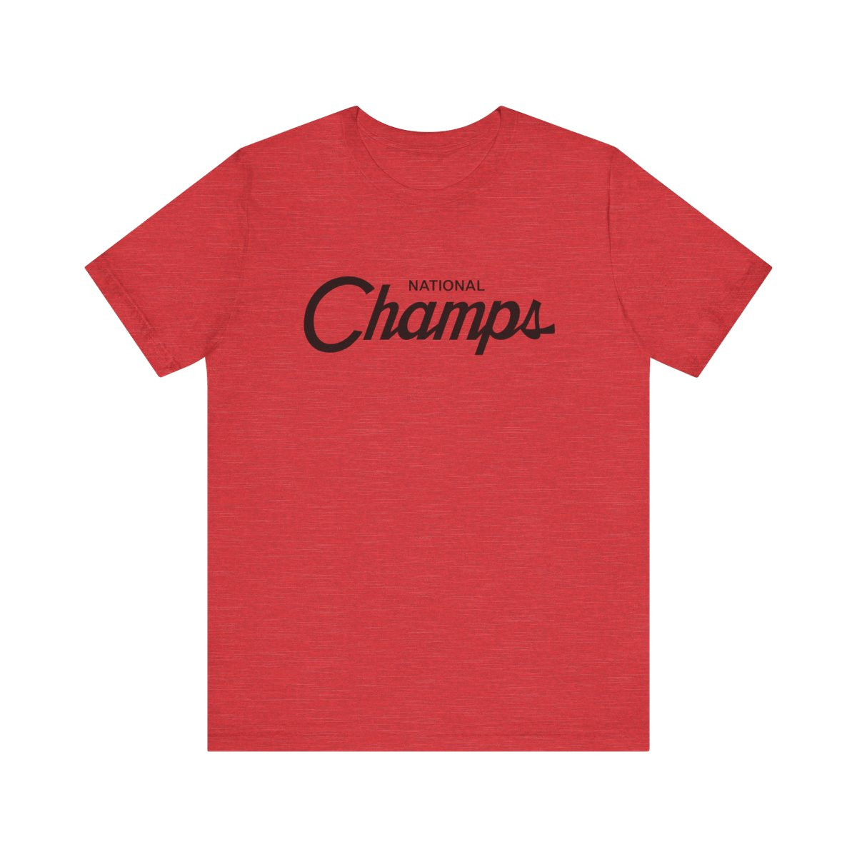 National Champs Hood Script T-Shirt | Black Print | Unisex Short Sleeve Tee