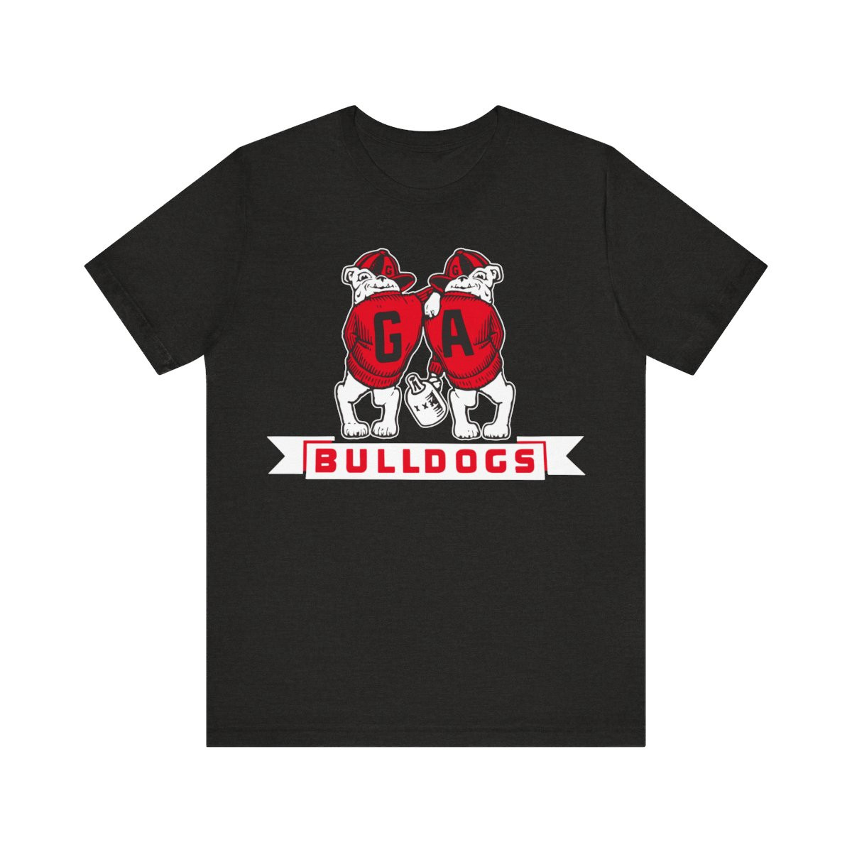 Retro GA Bulldogs T-Shirt | Red White Print | Unisex Short Sleeve Tee