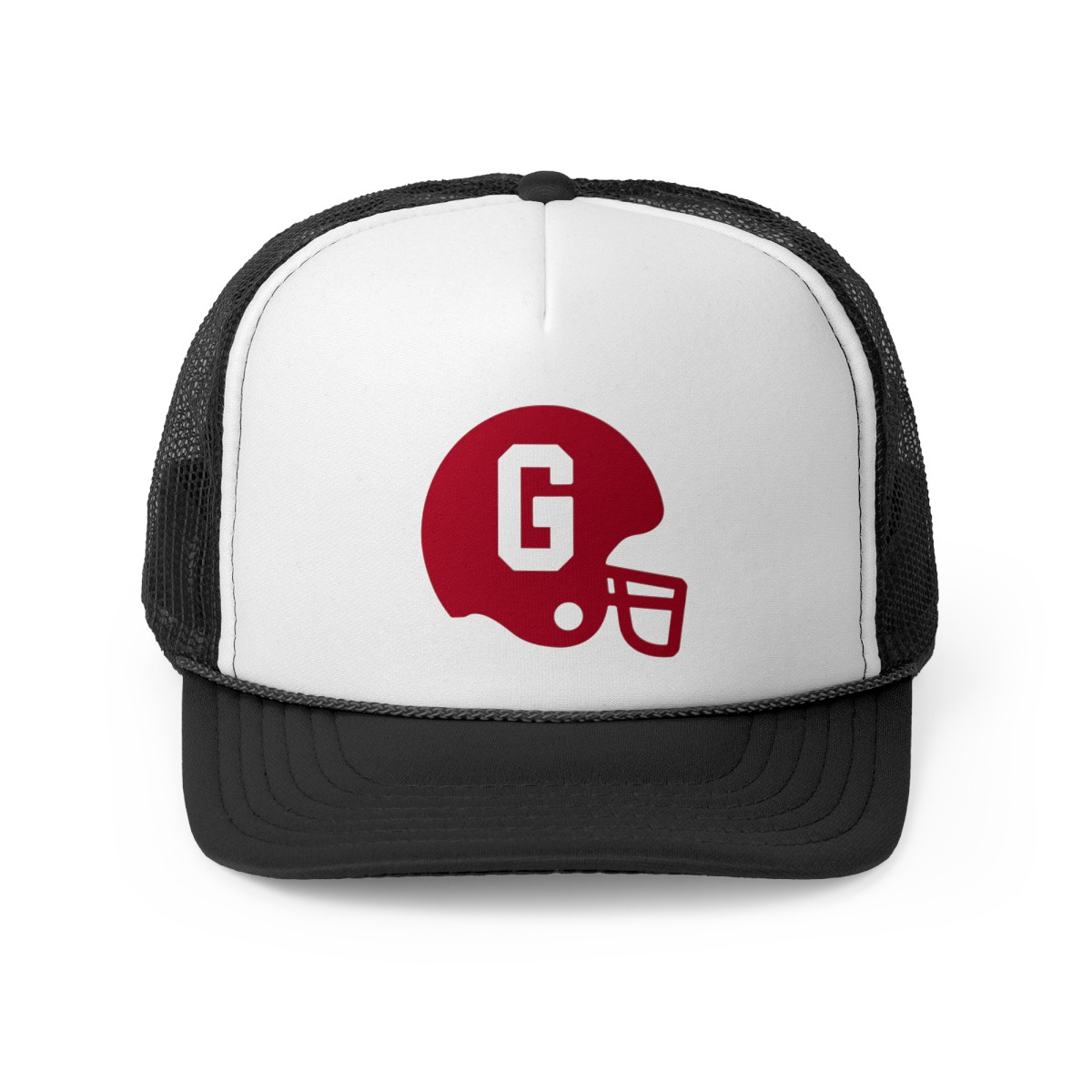 Retro G Helmet Trucker Hat | Red Print | Trucker Caps
