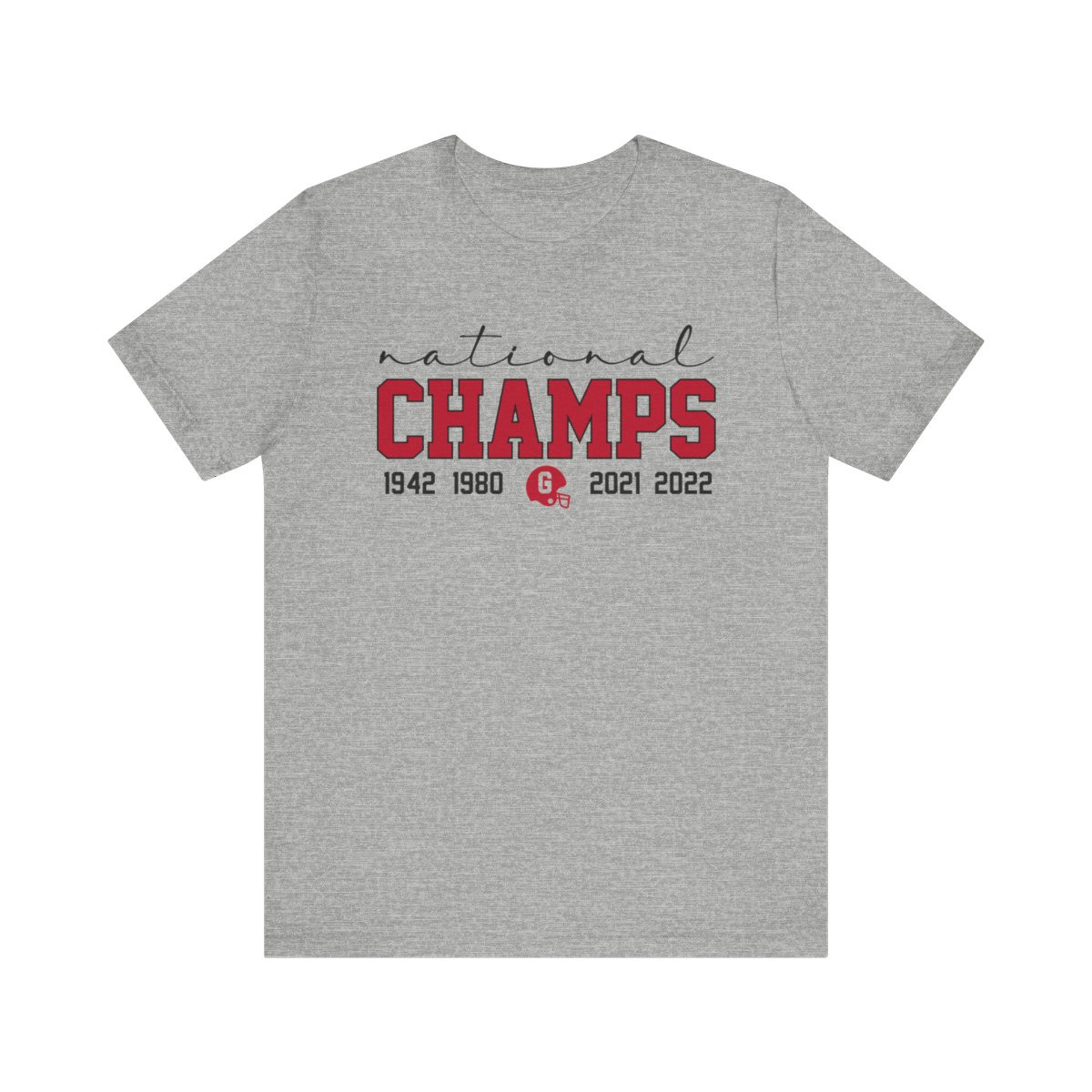 National Champs T-Shirt | Red Black Print | Unisex Short Sleeve Tee
