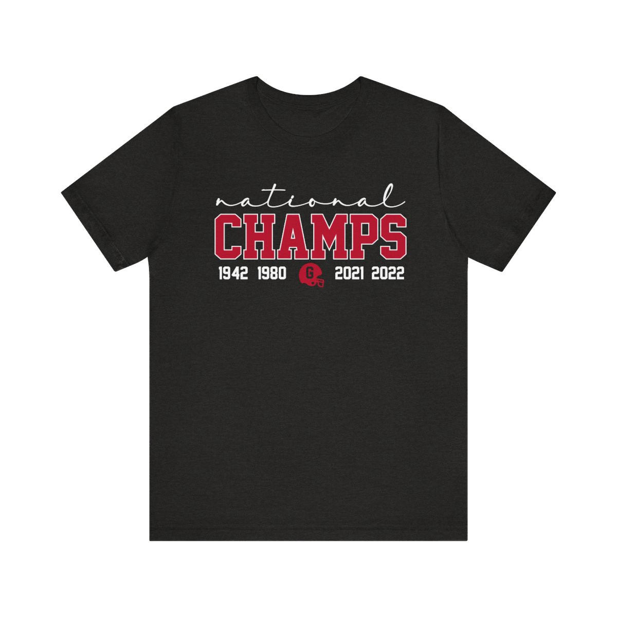 National Champs T-Shirt | Red White Print | Unisex Short Sleeve Tee