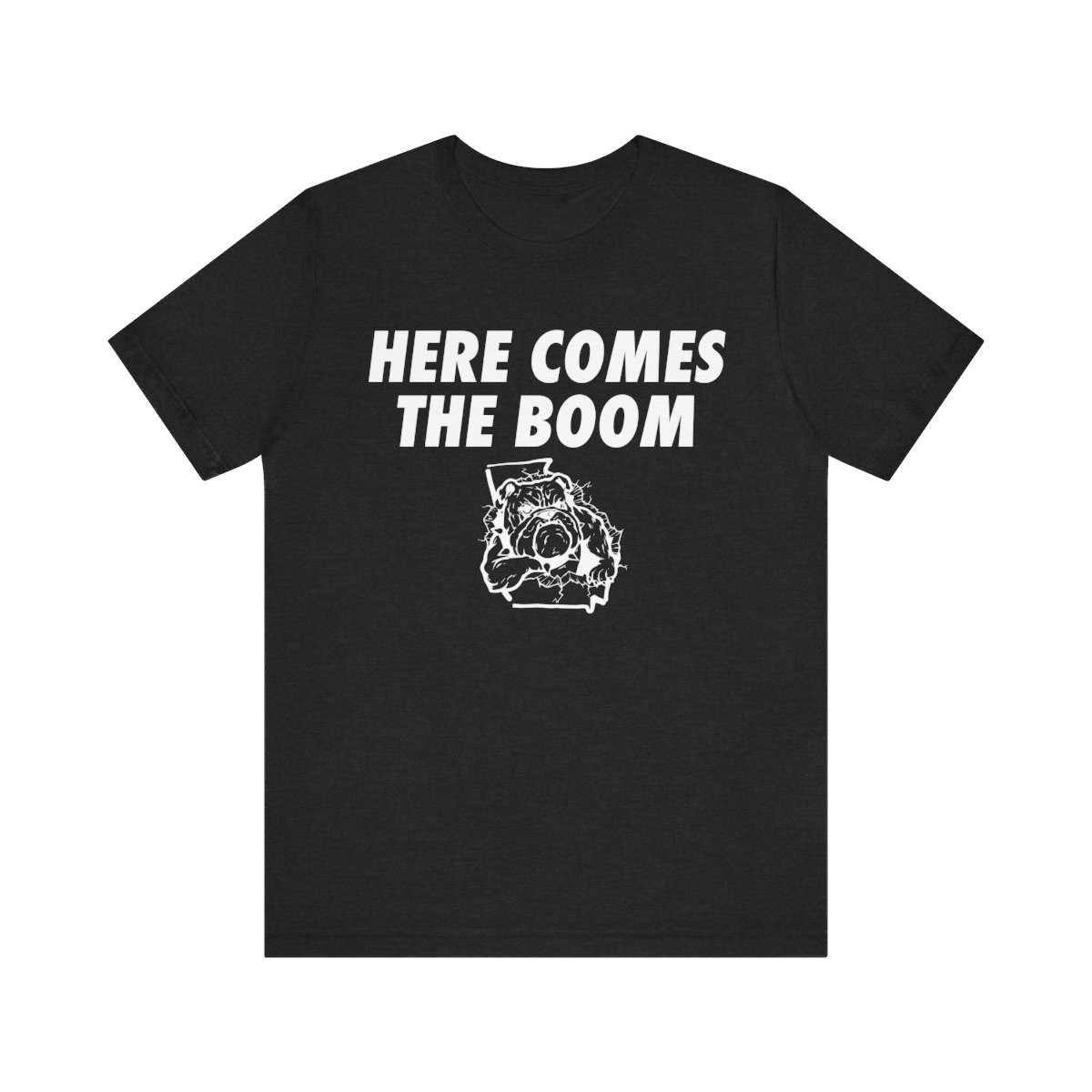 Here Comes the Boom T-Shirt | White Print | Unisex Short Sleeve Tee