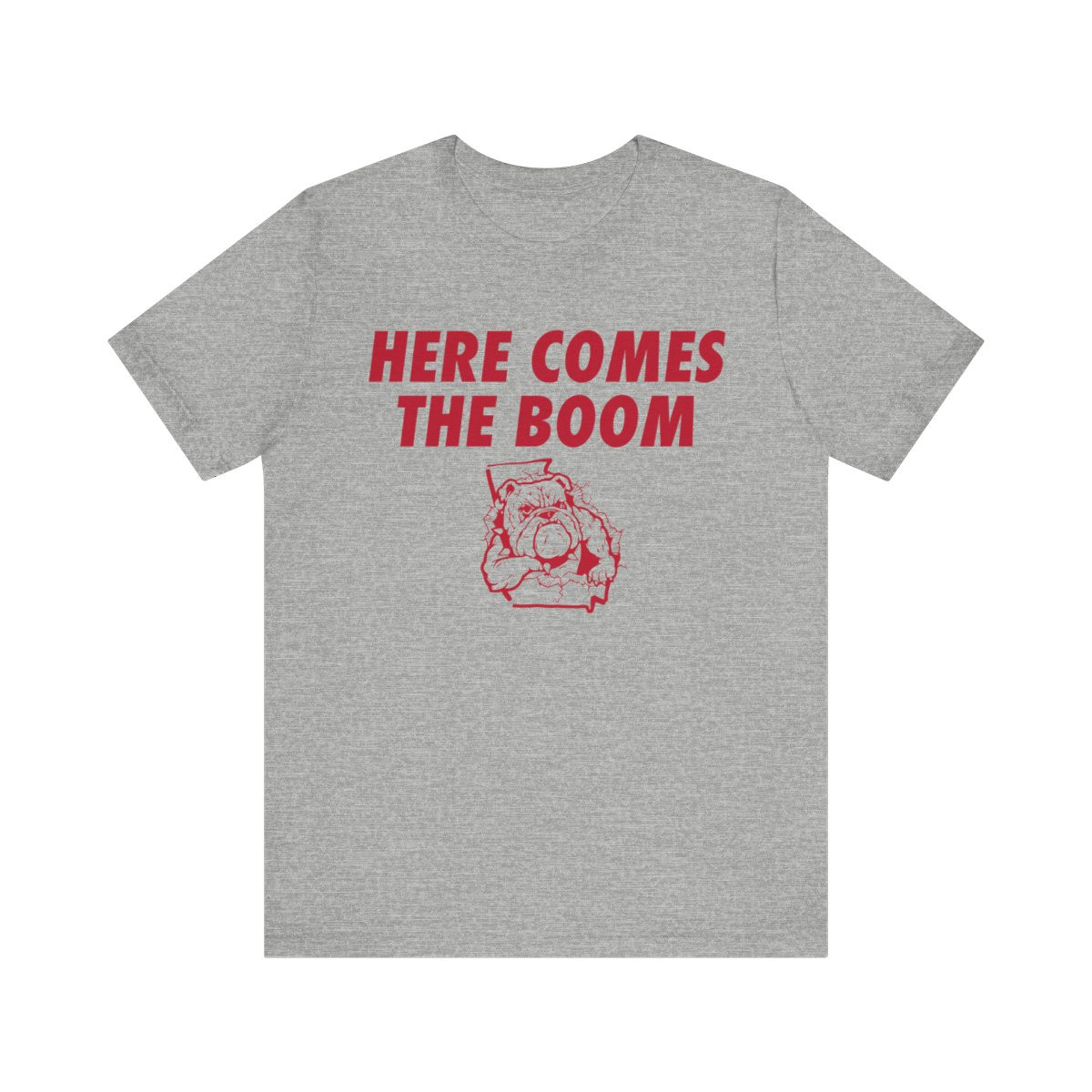 Here Comes the Boom T-Shirt | Red Print | Unisex Short Sleeve Tee