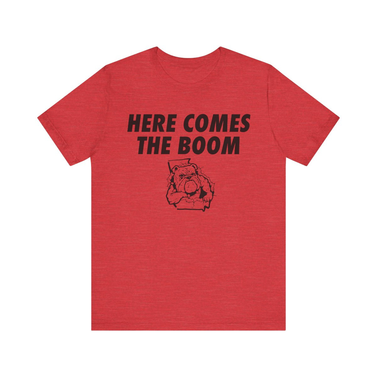 Here Comes the Boom T-Shirt | Black Print | Unisex Short Sleeve Tee