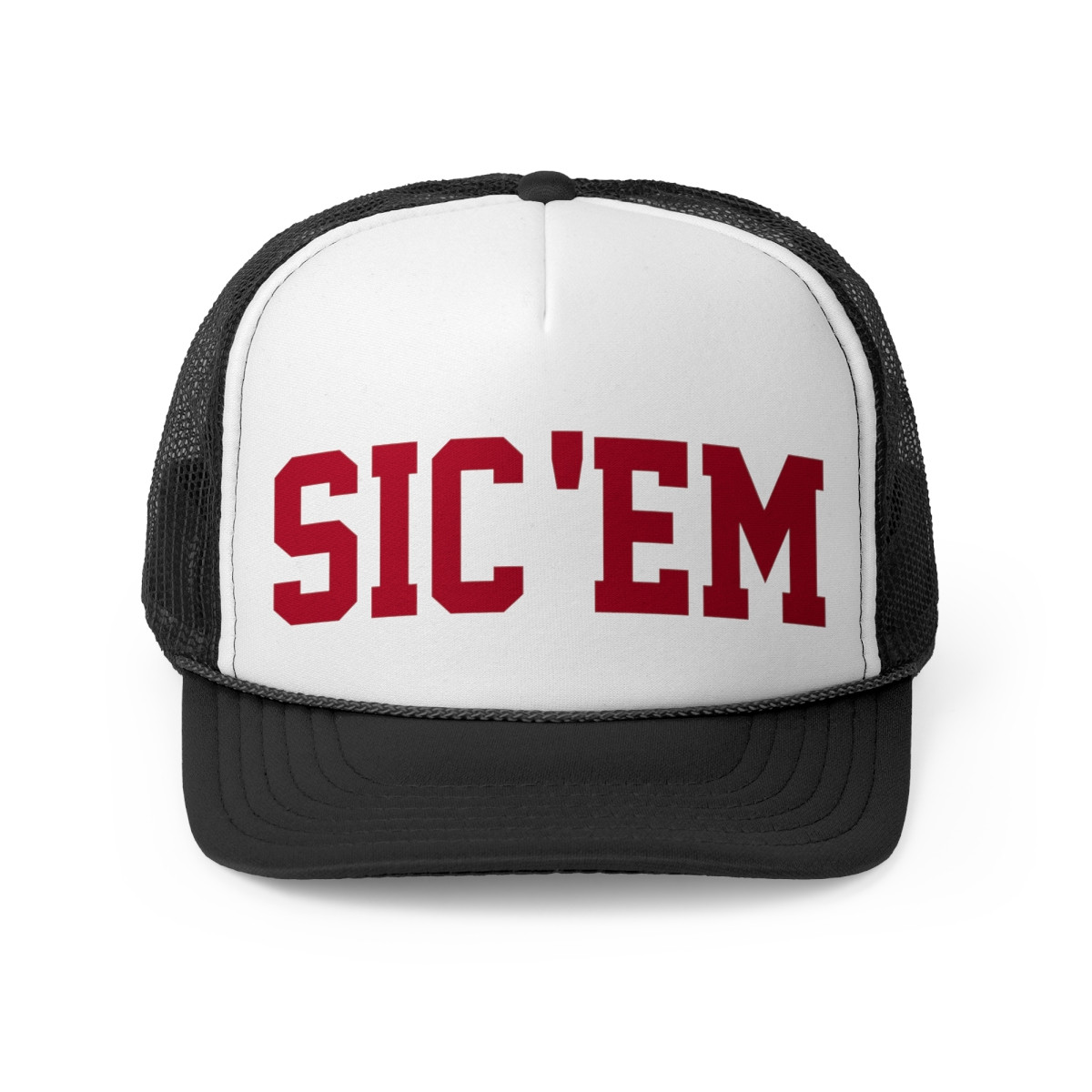 Sic Em Trucker Hat | Red Print | Trucker Caps