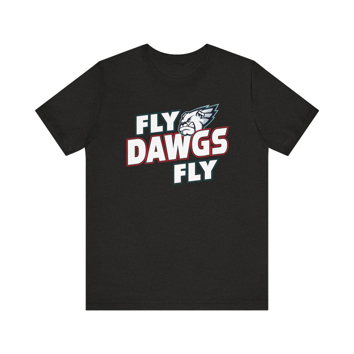 Fly Dawgs Fly Philly Dawgs T-Shirt | White Red Green Print | Unisex Short Sleeve Tee