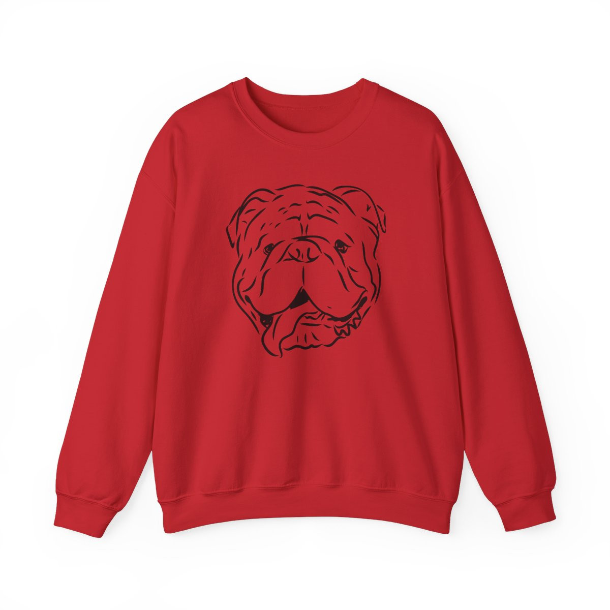 Bulldog Face Sweatshirt | Black Print | Unisex Heavy Blend Crewneck Sweatshirt
