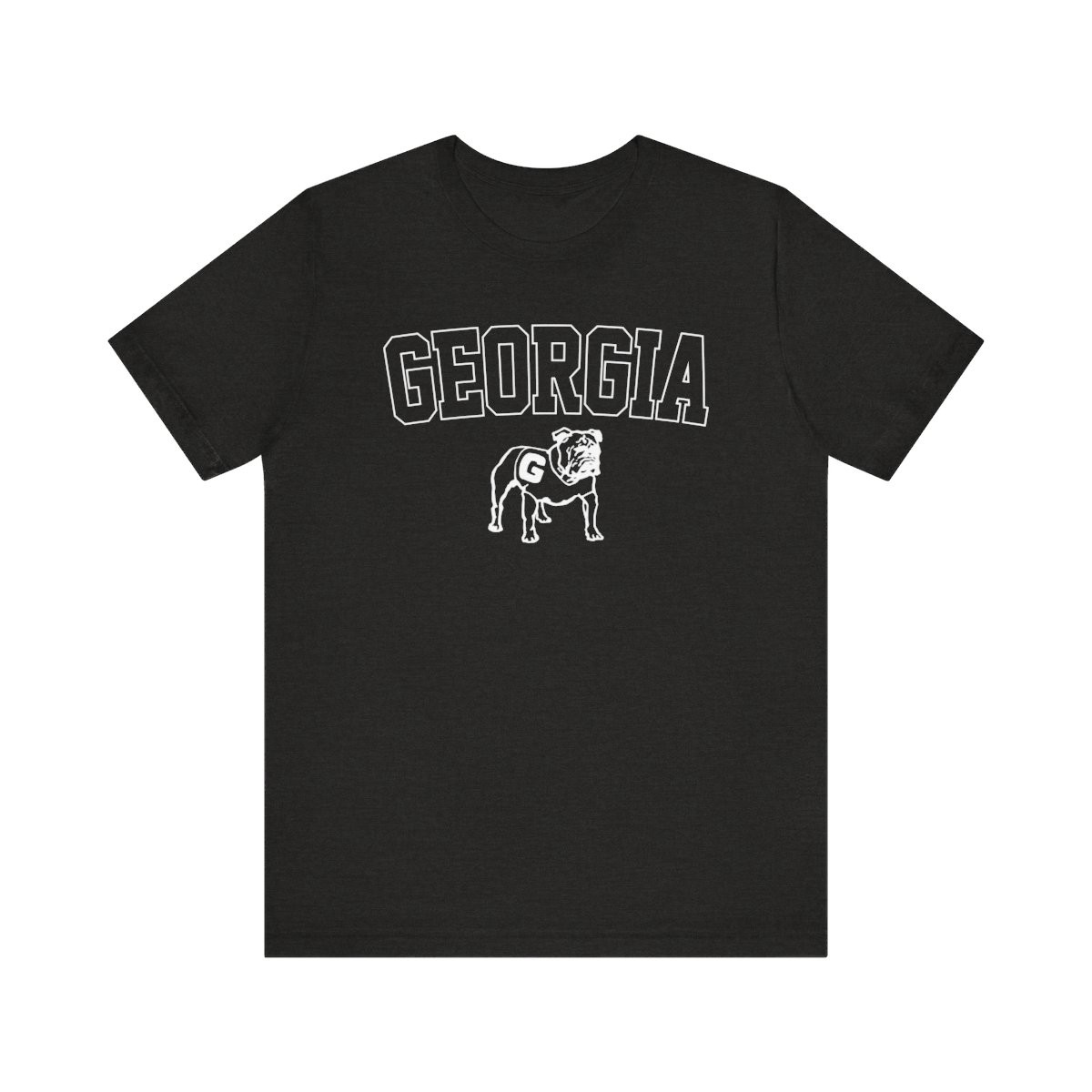 Georgia Standing Dog T-Shirt | White Print | Unisex Short Sleeve Tee