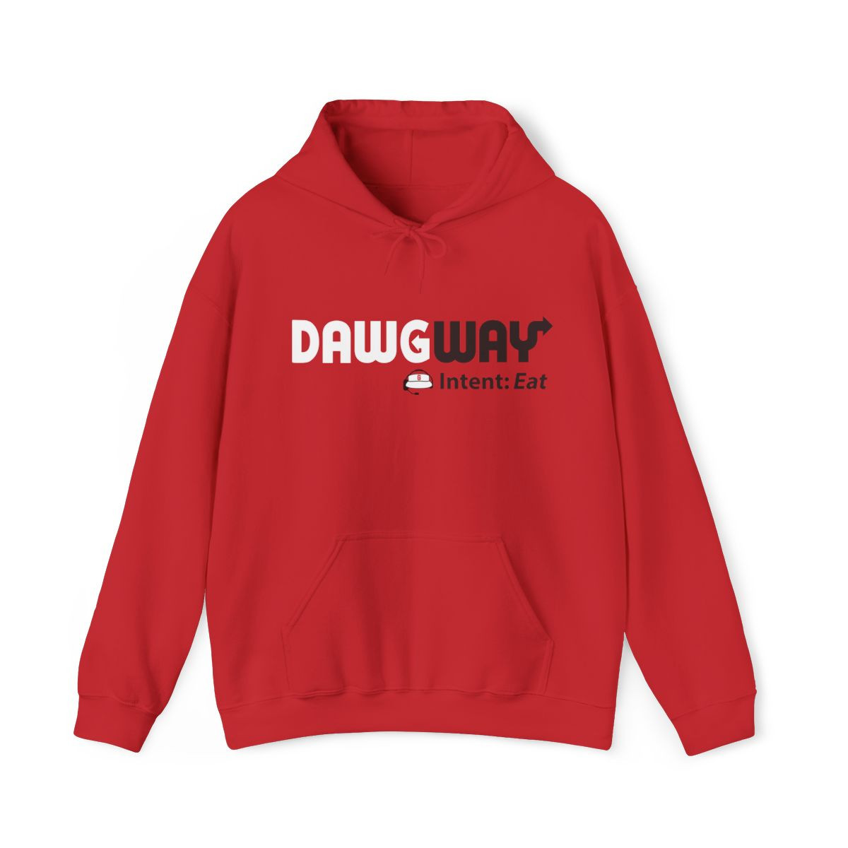 Dawgway Intent Eat Subway Parody Hoodie | White Black Print | Unisex Hooded Sweatshirt