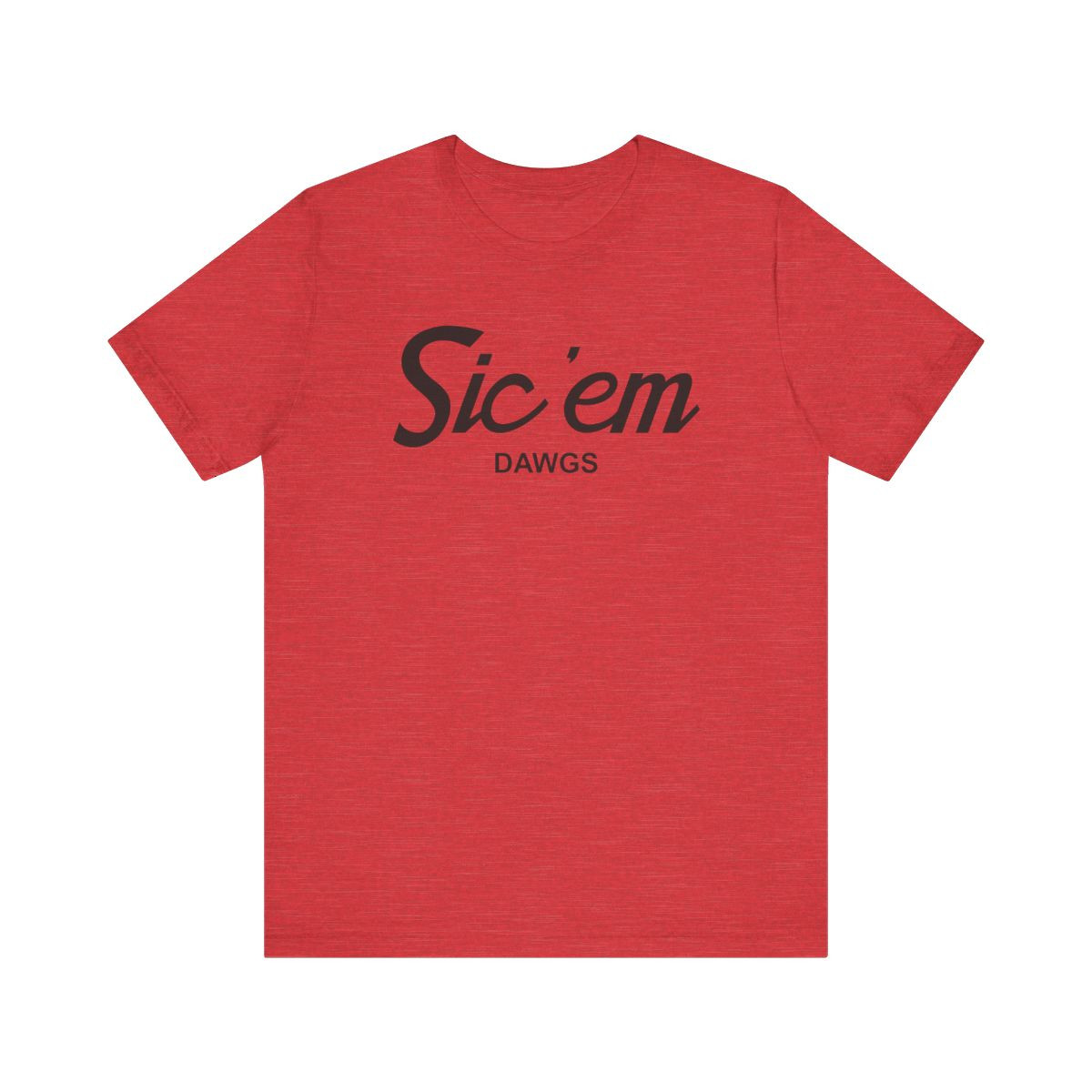 Sic Em Dawgs Hood Script T-Shirt | Black Print | Unisex Short Sleeve Tee