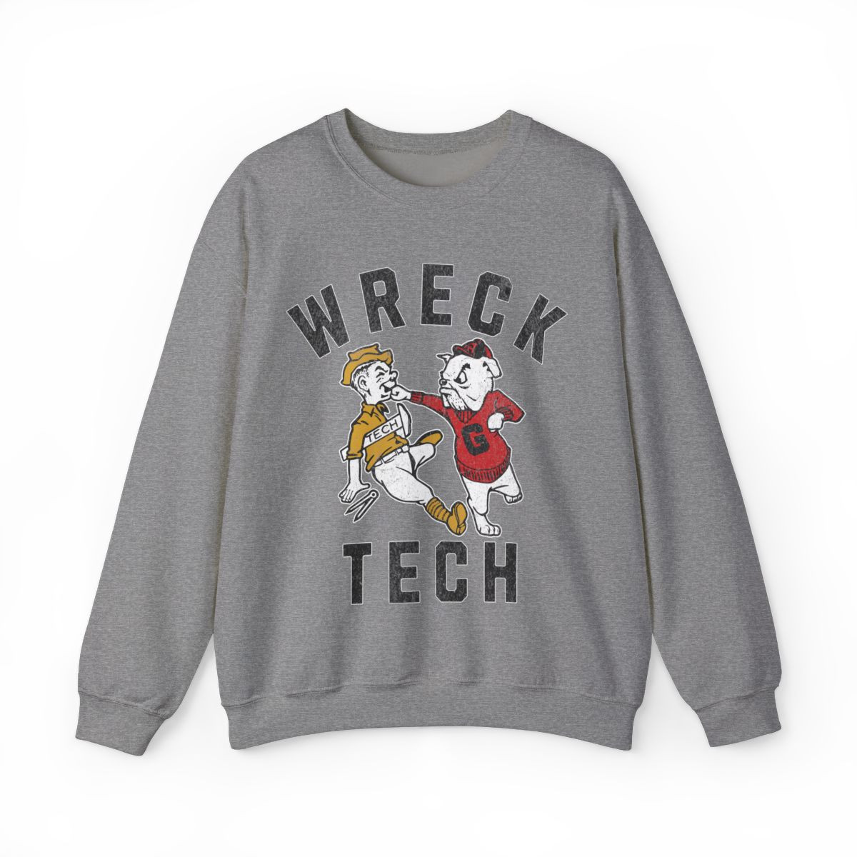 Wreck Tech Sweatshirt | Beat GA Tech | Black Print | Unisex Crewneck Sweatshirt