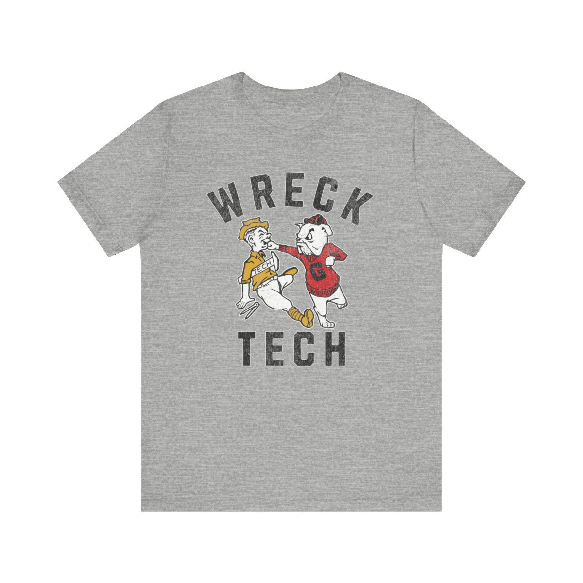 Wreck Tech T-Shirt | Beat GA Tech | Black Print | Unisex Short Sleeve Tee