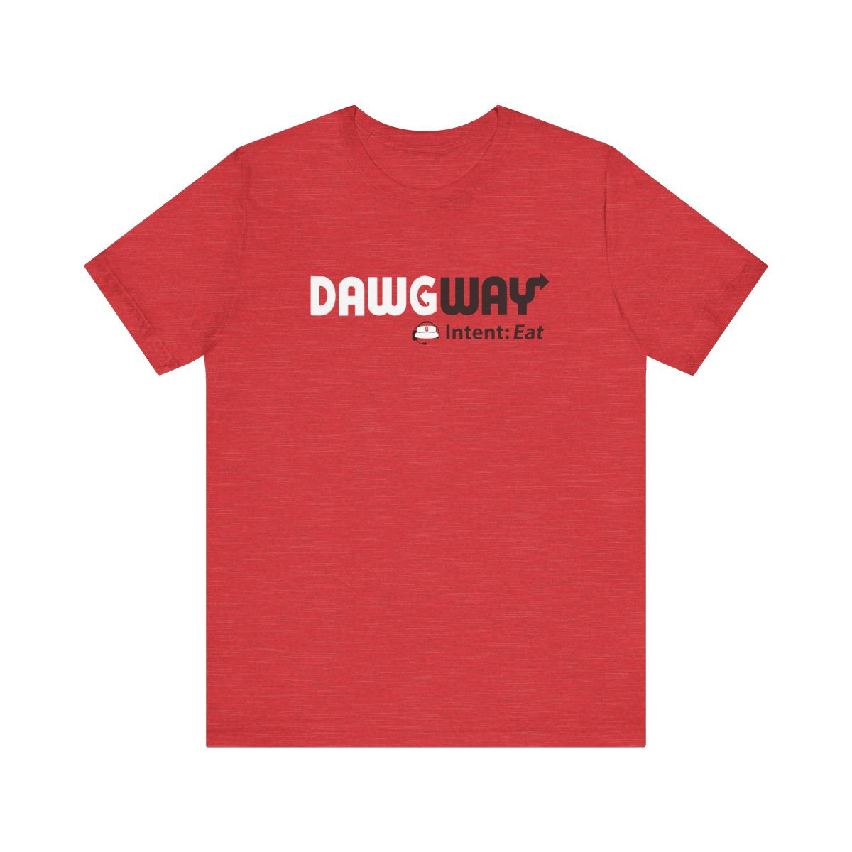 DawgWay Intent Eat Subway Parody Tee | White Black Print | Unisex Short Sleeve Tee