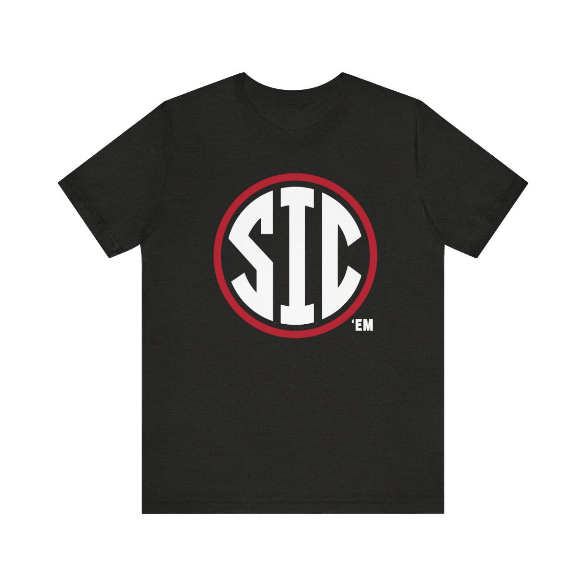 Sic 'Em SEC T-Shirt | White Red Print | Unisex Short Sleeve Tee