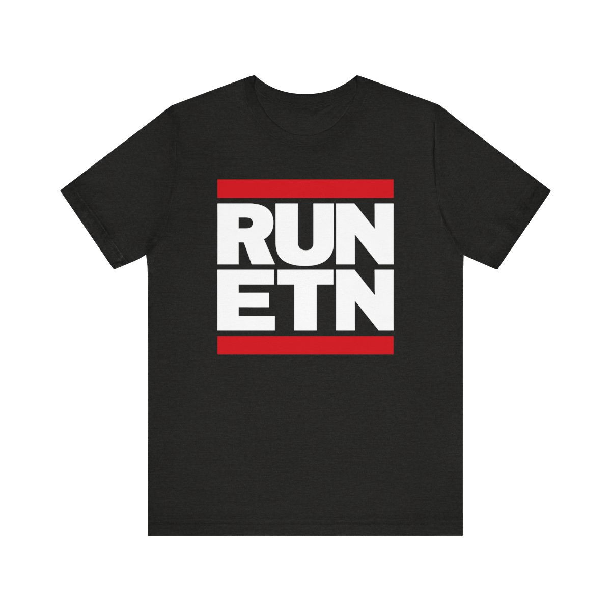 RUN ETN T-Shirt | White Red Print | Unisex Short Sleeve Tee