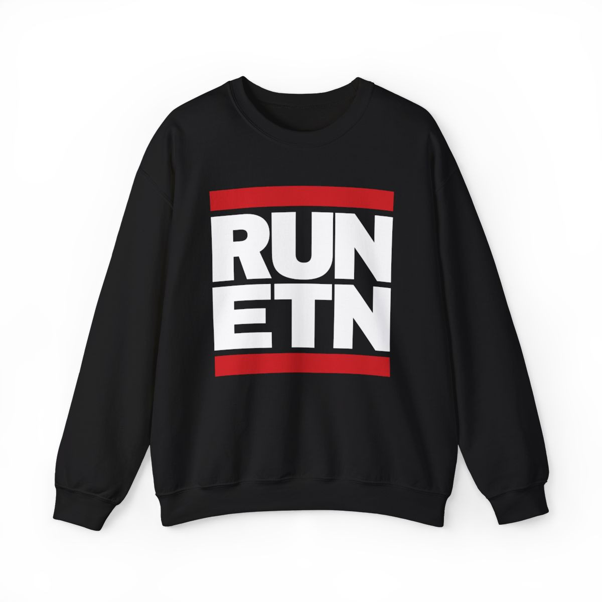 RUN ETN Sweatshirt | White Red Print | Unisex Crewneck Sweatshirt