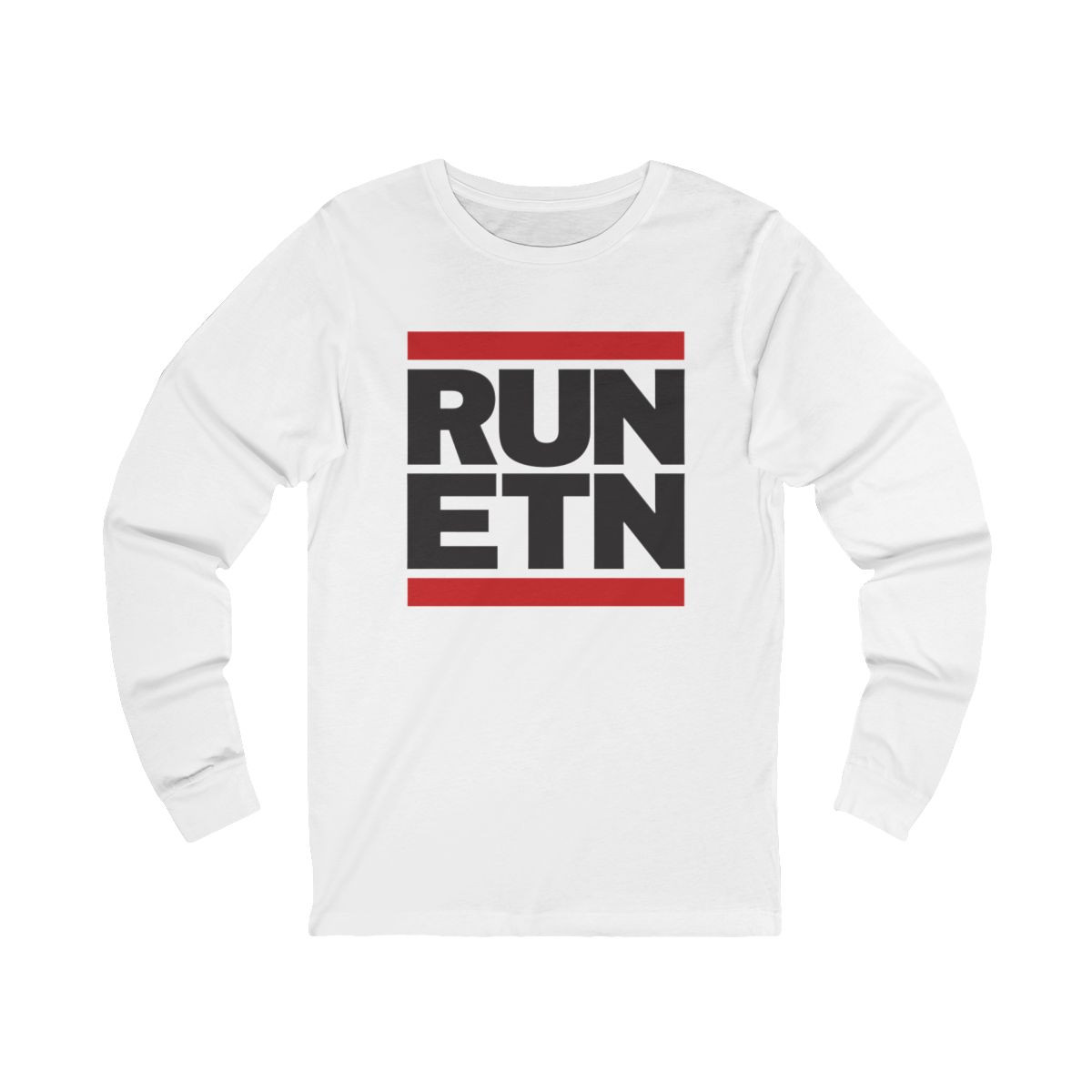 RUN ETN Long Sleeve T-Shirt | Black Red Print | Unisex Jersey Long Sleeve Tee
