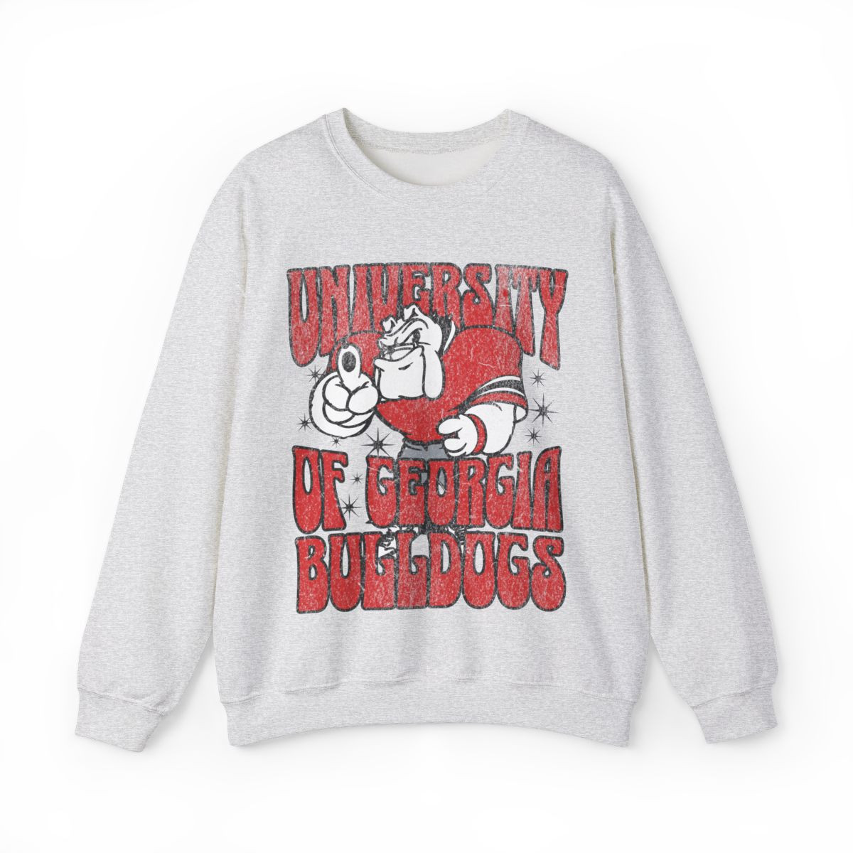 Hairy Dawg UGA Sweatshirt | Distressed Print | Unisex Crewneck Sweatshirt
