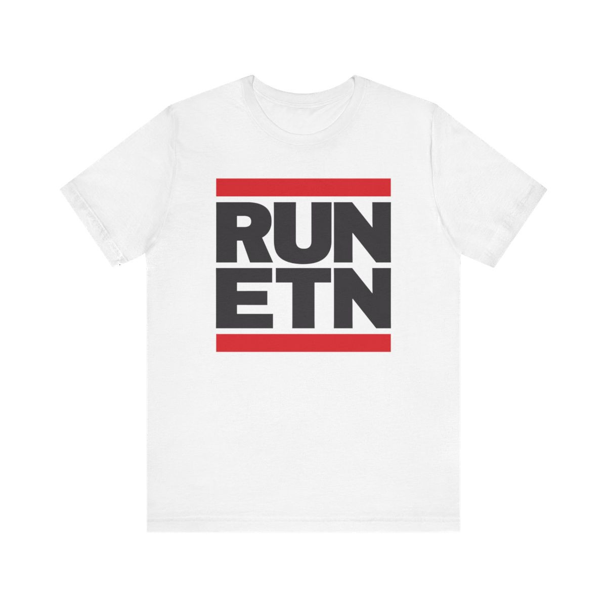 RUN ETN T-Shirt | Black Red Print | Unisex Short Sleeve Tee